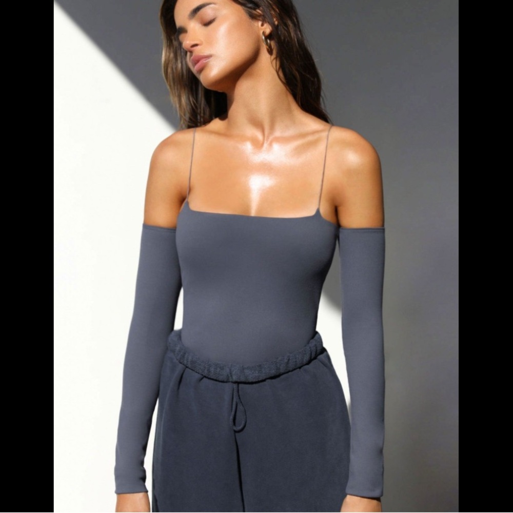 Joah Brown Charcoal Off-Shoulder Bodysuit